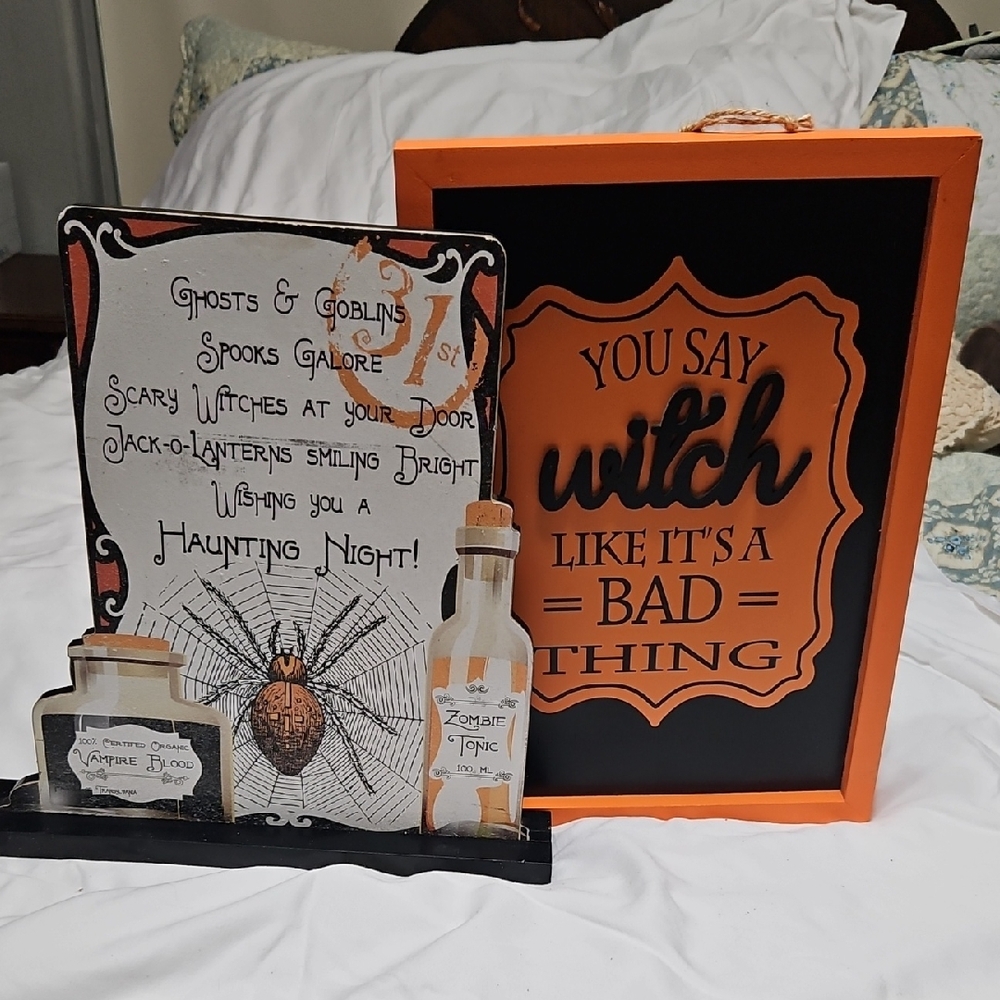 Hobby Lobby Halloween Witch Decor Set - Orange and Black